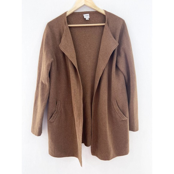 J. Crew Sweaters - J Crew Brown Vanessa Sweater Jacket Cotton Cardigan Medium Capsule Longline